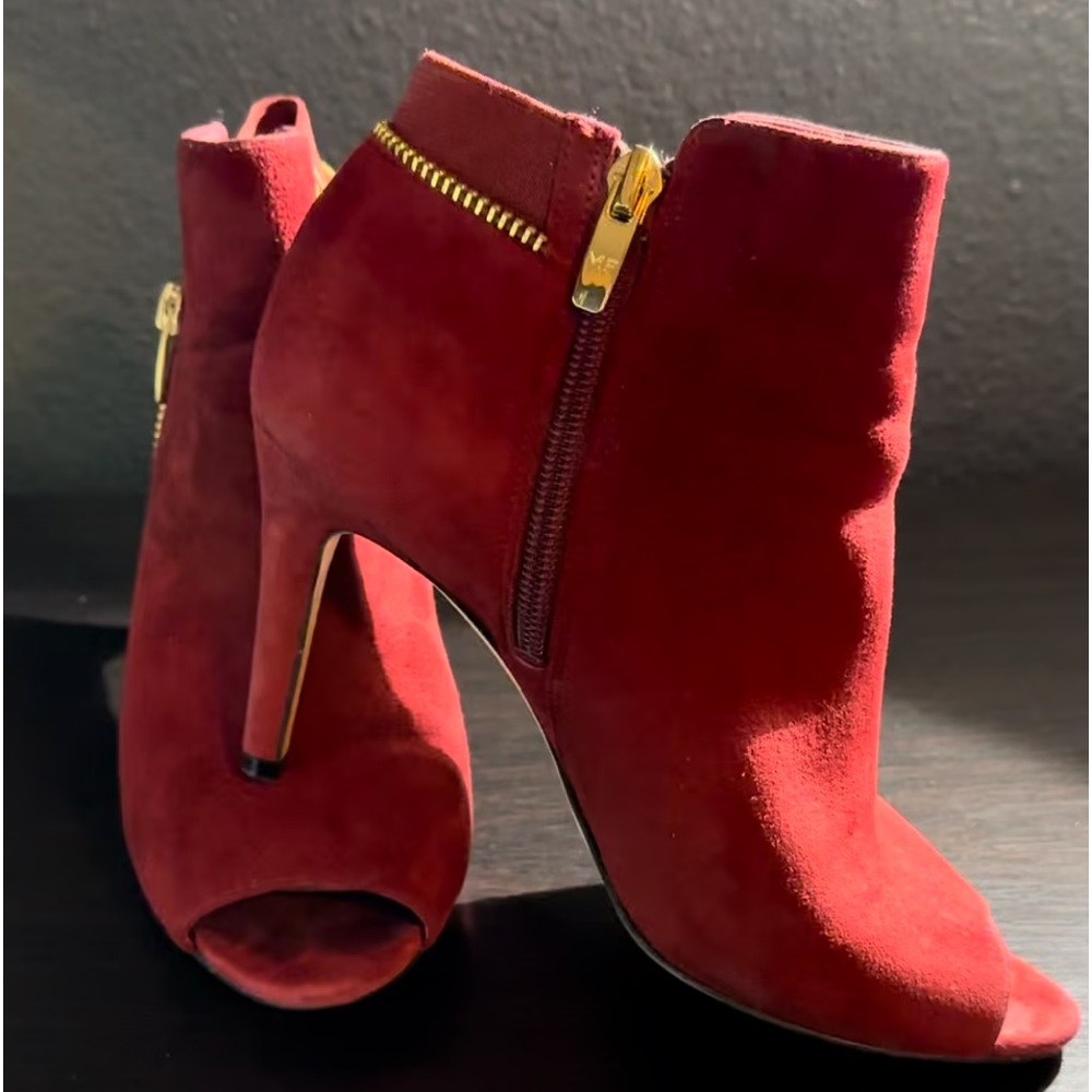 Marc Fisher Women’s Red Peep Toe Booties